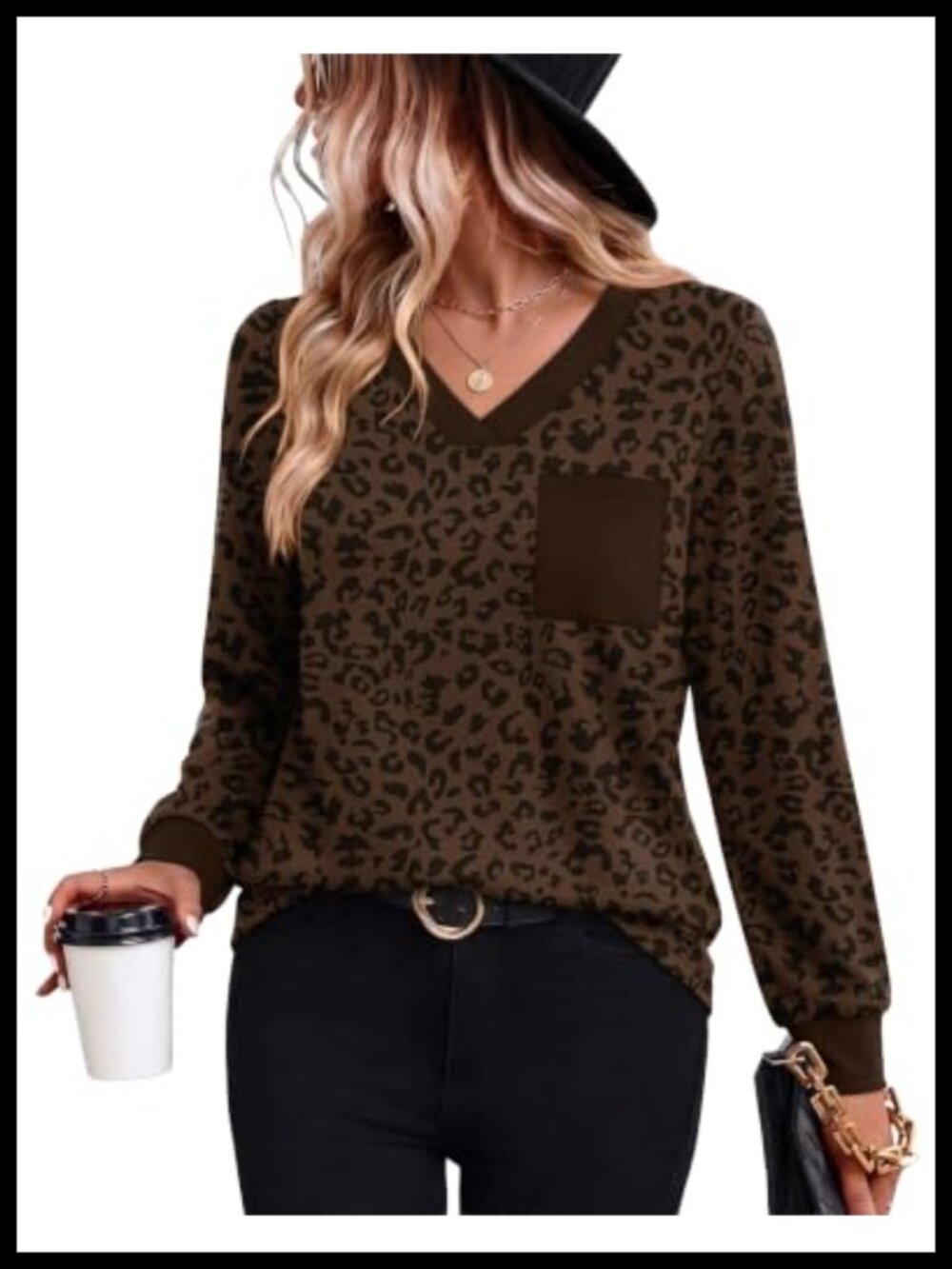 Womens V Neck Long Sleeve Tunic Top Casual Fall Blouse